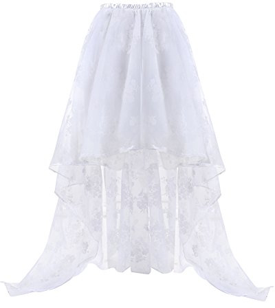 Grebrafan Steampunk Lange Rock Cocktail Partei Abendmode (EUR(32-34) S, Weiß)