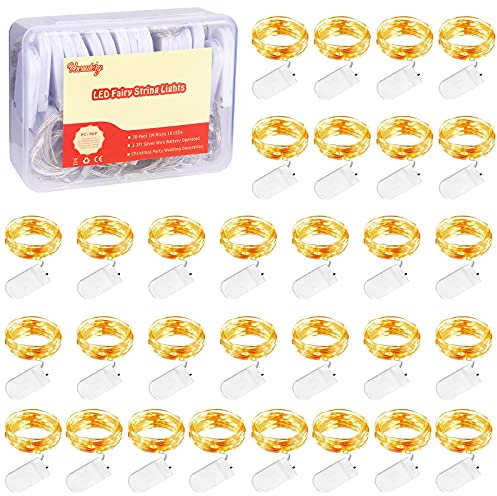 Vacoulery 30 Stück Lichterkette Batterie 10 LED Lichterkette mit Batterie 1M LED Lichterketten 3.3FT Lichterketten für Innen Weihnachten Deko
