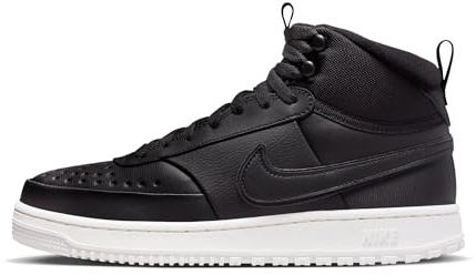 Nike Mens Court Vision Mid Wntr Sneaker, Black Black Phantom, 8.5 UK