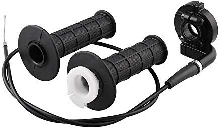 Motorrad Lenkergriffe Griffe Off-Road-Motorrad-Griff-Gasdrehung 22mm 7/8Universal 110-250cc mit Drosselklappe-Kabelbeschleunigung Handgriff mit Drehkabel