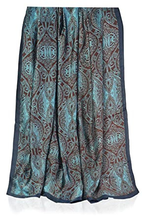 GLORIS Damen schal fein seidig groß 180 x 90 cm mit bunten Prints. Halstuch Tuch für Frauen. Kopftuch Halstuch Schal. Seidenschal Elegante