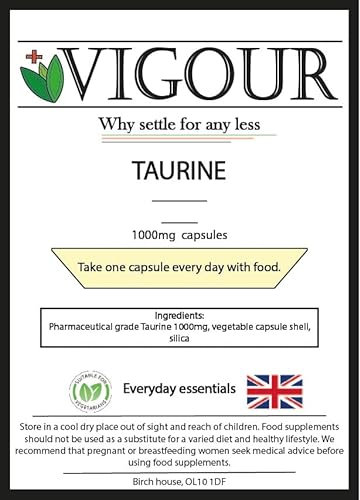 Taurine - 180 High Strength 1000mg Capsules