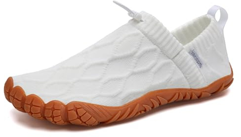 WateLves Barefoot Water Shoes Women Men Minimalist Comfortable Walking Shoes Beach Outdoor Running Sneakers (White,39)
