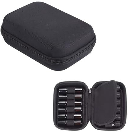 Wilsonzin Ätherische Öle Aufbewahrung Tasche Ätherische Öl Tasche Schwarz Tragetasche für 10 ml, ätherisches Öl Tragetasche, Perfekt für Reise oder tägliche (ätherisches Öl Nicht enthalten)