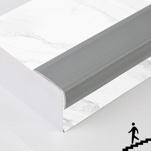 Nez De Marche D'escalier-protection Nez De Marche Caoutchouc Escalier Nez De Marche PVC 50x25mm Protections De Bord Et D'angle Nez De Marche Profilé D'escalier ( Color : Gray , Size : 1m/39.3inch )