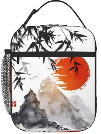 AvImYa Lunch Bag Reusable Cooler Sack Food Handbags Bento Boxes Lightweight High Durability Japanese Bamboo Sun