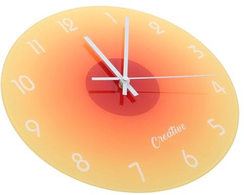 IMIKEYA Wanduhr aus Glas in der Dämmerung minimalistisches Dekor Sonne Wanduhr Uhr Schlafzimmer wandverkleidung Glasuhr Batteriebetriebene Wanduhren dekorative Uhr einfach