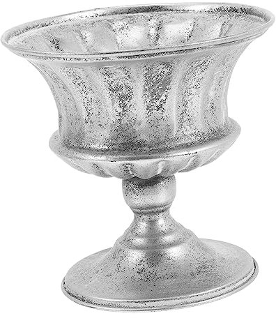 CAXUSD Iron Retro Urn Planter for Use Elegant Plant Container for Cactus Dried Flowers for Garden Porch Patio