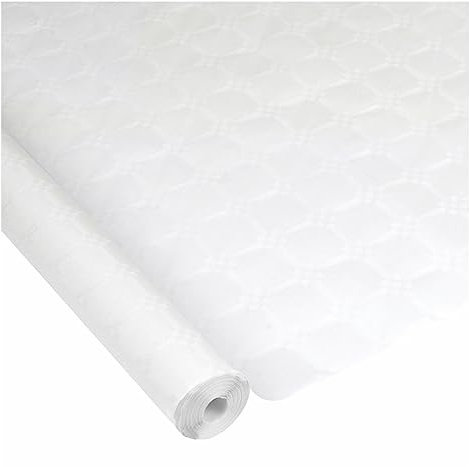 Acomoda Textil – Rollo Mantel de Papel Resistente. Protector para Mesa Desechable para Fiestas, Restaurantes y Cumpleaños. (Blanco, 1,2x15 Metros)