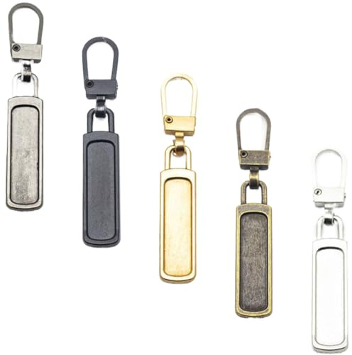 TEOZBLU 10 Piezas de Repuesto de Cremallera con Cremallera, Lengüetas de Tirador Cremallera Desmontables, Reemplazo del Tirador Cremallera, Para Ropa, Vaqueros, Maleta, Equipaje