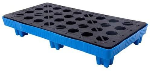 exproyzk Modulare Leckagebekämpfung Leckage-Präventionstablett Anti-Leckage-Plattform Ölfass-Container Auffangwanne für auslaufende Flüssigkeiten(120 * 60 * 17cm)