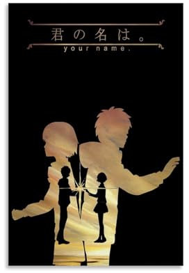 ZCHLATGDE Póster de anime Kimi No Nawa Tu Na Póster Pintura Decorativa Lienzo Arte de Pared Salón Póster Dormitorio Pintura, Arte de Pared Impresión de Imagen Moderna Decoración de Habitación Familiar