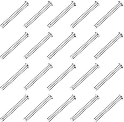QUARKZMAN 20 Stück Steckbolzen M8 x 70mm Einloch Splintbolzen, 304 Edelstahl Flachkopf Anhängersplintbolzen für Mechanikerreparatur, Möbelinstallation, Industrieausrüstung
