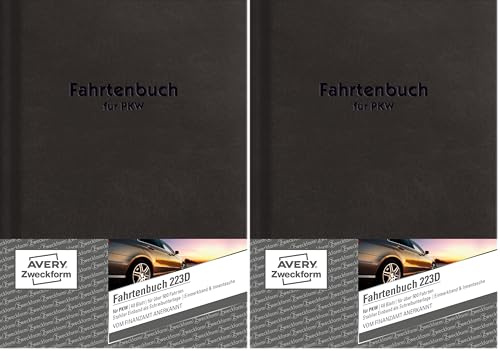 AVERY Zweckform 223D Hardcover Fahrtenbuch PKW (Finanzamt anerkannt, DIN A5 210x148mm, 96 Seiten|506 Fahrten, Deutschland & Österreich, Abgrenzung privater/geschäftlicher Fahrten) 1 Stück