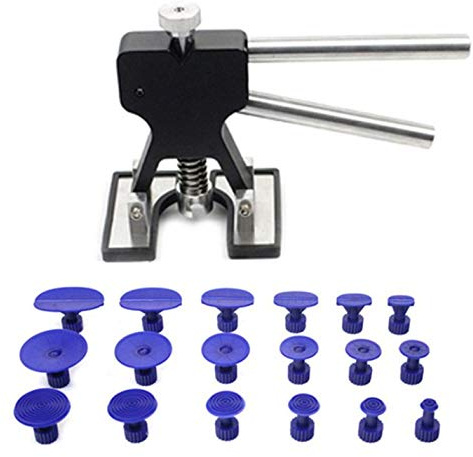 Tira Bolli da Carrozzeria,Ventosa Carrozzeria Strumenti di riparazione auto Dent Kit di riparazione Dentazioni Automotive Paintless Abbinamento 18 cuscini auto corpo Dent Kit per auto per auto(Blue cu