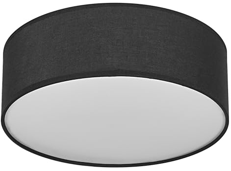 Osram ORBIS PARIS Deckenleuchte 300mm, schwarz, E27-Sockel, kann mit smarter Lampe bestückt werden, hochwertiges, modernes Design, mit Stoffschirm, geeignet für Innenräume, rund, IP20 Schutzklasse