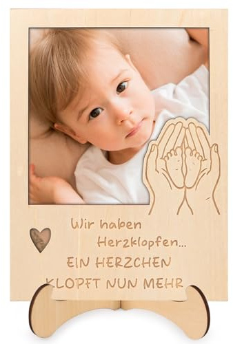 Giftota Schwangerschaft Geschenk - Magnetischer Holz Bilderrahmen für Schwangere - Perfektes Foto Geschenk für Baby Verkündung