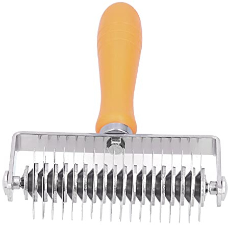WPKD BLUEIY Rodillo de enrejado de masa, cortador de rodillo de acero inoxidable con mango de plástico, ideal para galletas, pasteles y pizza, herramienta de hornear para diseños de celosía