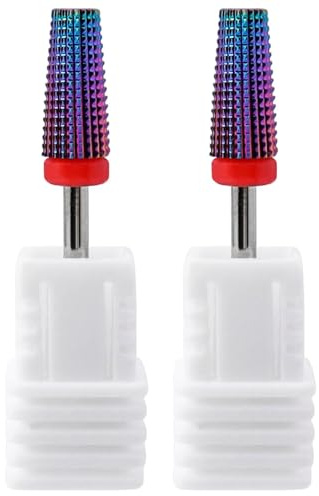 Bestgle 2Pcs Embouts Ponceuse Ongles, Foret à Ongles Professionnel 5 en 1, Embouts de Ponceuse à ongles 3/32, Forets à ongles pour Fraises à Ongle électriques Manucure Pédicure, Fine-F