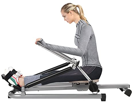 Donened - Máquina de remo plegable para el hogar, máquina de remo hidráulica con pantalla LCD, aparato de fitness, entrenador de espalda para ejercicios de cardio