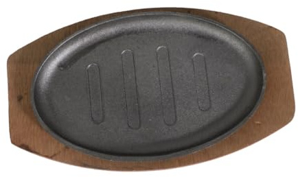 Toyvian Poêle Teppanyaki Fonte pour Steak et Barbecue Cuisson Uniforme et Antiadhésive Poêle à Griller Légère et Facile à Nettoyer pour Usage Domestique et Extérieur