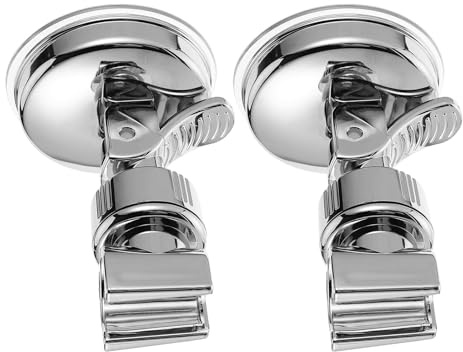 WOONEKY 2 Piezas Soporte Ducha Ventosa Fuerte sin Taladro Ajustable para Ducha de Mano Montaje Pared Compatible Material Duradero y Resistente al Desgaste para Baño y Azulejos Lisos