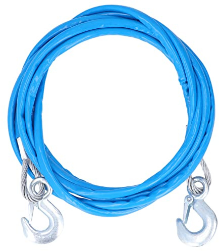 Cavo di sicurezza per rimorchio con gancio, cavo di sicurezza per traino resistente, 5 m x 12 mm/16,4 piedi x 0,5 pollici, design a sgancio rapido, capacità di carico di 7