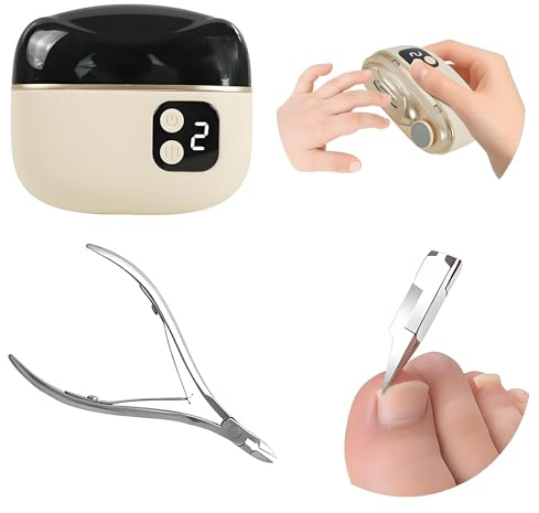 Kit coupe-ongles électrique, comprend un coupe-ongles automatique 3 en 1, un coupe-cuticules de précision (pour les ongles incarnés profonds), idéal pour tous vos besoins de soin des ongles