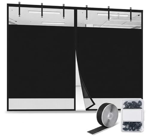 Magnetic Garage Door Screen 180x305cm 244x214cm, Single Car Garage Privacy Mesh Curtain, Sturdy Fiberglass Screen Door for Patio & Porch, Hands-Free Fly Screen, Easy Installation(496x214cm)