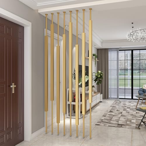 Columna divisora de habitación, listones metálicos para postes de pared, pilares de separación de privacidad sin taladrar para entrada, baño, restaurante