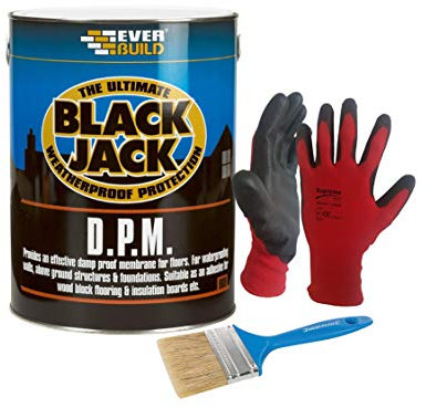 Nassboards Everbuild 908 DPM Damp Proof Membrane - Odourless, Rubber Enriched Bitumen Emulsion - Adhesive, and Durable Curing Agent and Sealant - for General Water Proofing, Bonding and Plastering