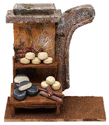 Holyart Hus, bakgrunder, verkstäder, brunnar: Scen ost bänkskiva 15x15x10 cm för 10 cm krubba