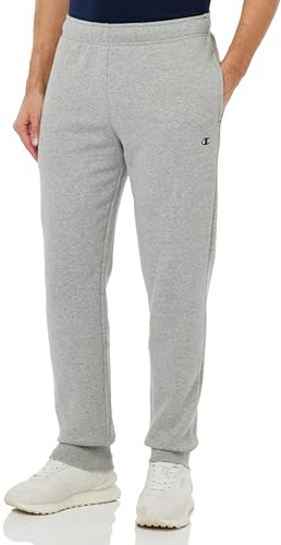 Champion Legacy Basics - Powerblend Fleece Rib Cuff Pantaloni da Tuta, Grigio Melange Chiaro, M Uomo FW23