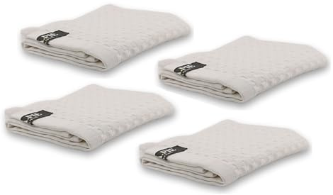 AGA.PIE 4er Set Bambus Lyocell Waschlappen - Weiß, 30x30 cm, Bio Oeko-Tex 100, GOTS Zertifiziert, mit Bio Baumwolle, Nachhaltig, Waffelpique - Waschtücher, Seiftücher - 4 Stück