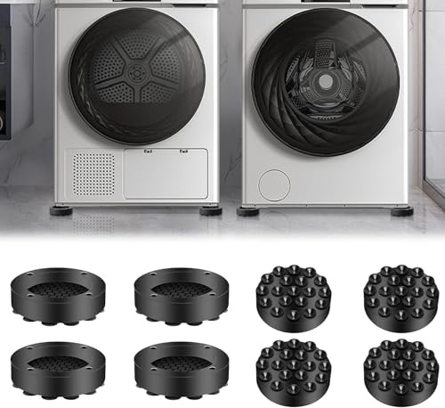 Fosoloni Schwingungsdämpfer Waschmaschine,8 Stück Waschmaschinen Unterlage Antirutschmatte Waschmaschine Matte mit Gummiunterlage Universal Vibration Dämpfer Pads,für Trockner,Kühlschrank,Tisch,Chairs