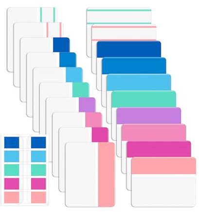 Mr. Pen- Sticky Index Tabs, 500 Pcs, 21 Sets, Colorful, Writable Colored Pages Markers Labels for Reading Notes, Books, Binders, Notebook, Folders and Classify Files, Water-Resistant