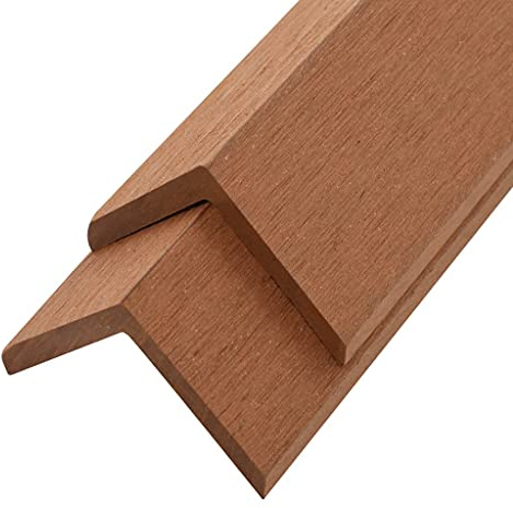 Lot de 5 Cornière de Terrasse, Baguette d'angle Bordure de Plancher L 5 pcs WPC 170 cm Marron clair