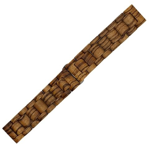 Träarmband 22 mm snabbkopplingsarmband Unisex ersättningsarmband Justerbar längd(Brown)