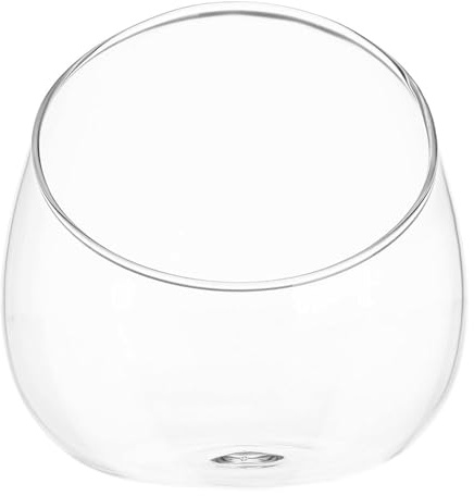 Kichvoe Schräg Geschnittenes Glas Pflanzgefäß Rundes Terrarium Glas für Sukkulenten und Miniaturflaschengarten Dekoratives Glasgefäß für Wohn und Arbeitsbereiche