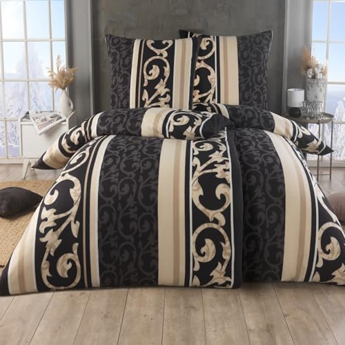 BFW 4 TLG Warme Microfaser Fleece Winter Bettwäsche 135x200 + 80x80 viel Auswahl, Design - Motiv:Design 19