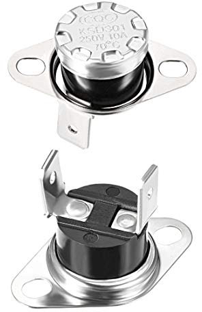 sourcing map Interrupteur contrôle température KSD301 thermostat 70°C 10A normalement fermé NC 2Pcs