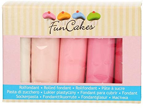 FunCakes - Pasta di Zucchero, Confezione da 5 pezzi, Colore: Rosa