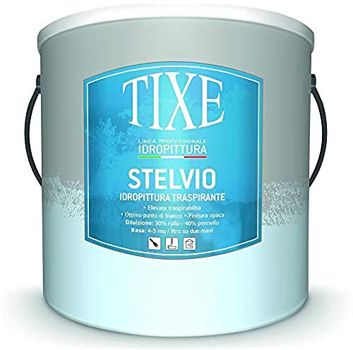 TIXE Idropittura Traspirante – Pittura per Interni Resistente e Traspirante per Pareti, STELVIO 04 LT