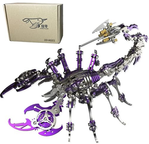 Tirff 3D-Puzzle aus Metall, 3D-Puzzle aus Metall, Laserschnitt, Modell König Skorpion, Konstruktionsspielzeug für Kinder und Erwachsene, 454 Teile (Violett)
