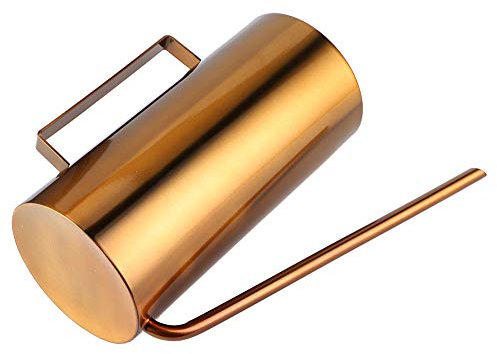 Regadera de Metal Grande 24 × 23 × 11 Jardín Acero Inoxidable Caño Largo Regadera Flor Planta Herramienta de Riego Oro 1.5L