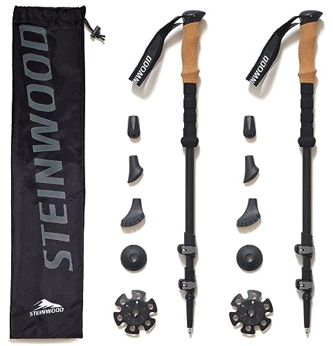 Steinwood Wanderstöcke 100% Carbon, gelenkschonend, ca. 225 g pro Stock