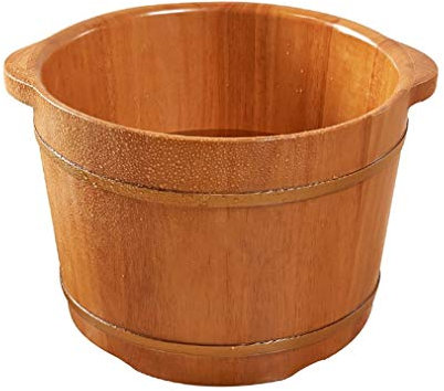 SilteD Eimer für Fußbad, Sauna-Zubehör, Sauna-Eimer, Wassereimer, handgefertigte Fußbadewannen aus Holz, Fußentspannungsfass Present