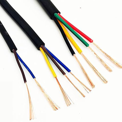 WALNUTS Câble PVC 26 24 22 20AWG 2 3 4 5 6 10 8 12 14 16 noyaux conducteur de Fil de cuivre gainé câble électrique RVV Fil gainé Souple Noir (Color : 0.2MM 24AWG 10meter, Size : 16 Cores)