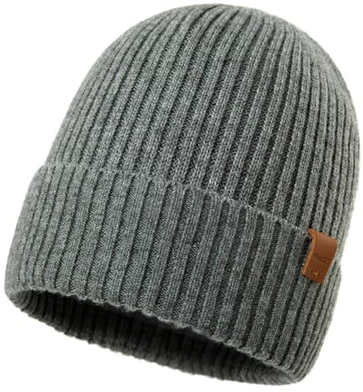 TOP-EX Warme Beanie-Mütze aus 100% Merinowolle mit Fleecefutter für Herren und Damen - Wintermütze für Laufen und Golf, Strickmütze, Wollmützer Grau | PolarWool™, isolierendes Fleece-Futter, für Wandern Angeln Golf, atmungsaktiver komfortabel, weiches hautfreundliches Gefühl