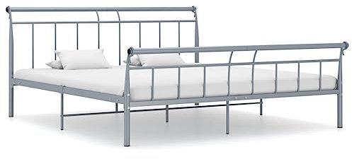 CBLDF Bettgestell, Metall, Grau, 180 x 200 cm, Super-Kingsize-Bett